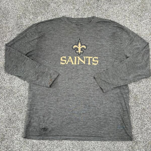 NFL Team Apparel‎ Long Sleeve Shirt Saints Football Zubas Grey Flaws Medium